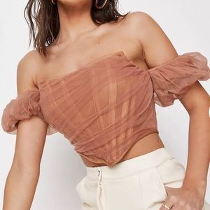 Puff sleeve corset top